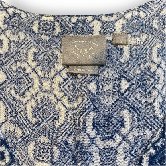 ANTHROPOLOGIE Vanessa Virginia Ladder Lace Blue Peasant Top Size Small - Picture 9 of 12